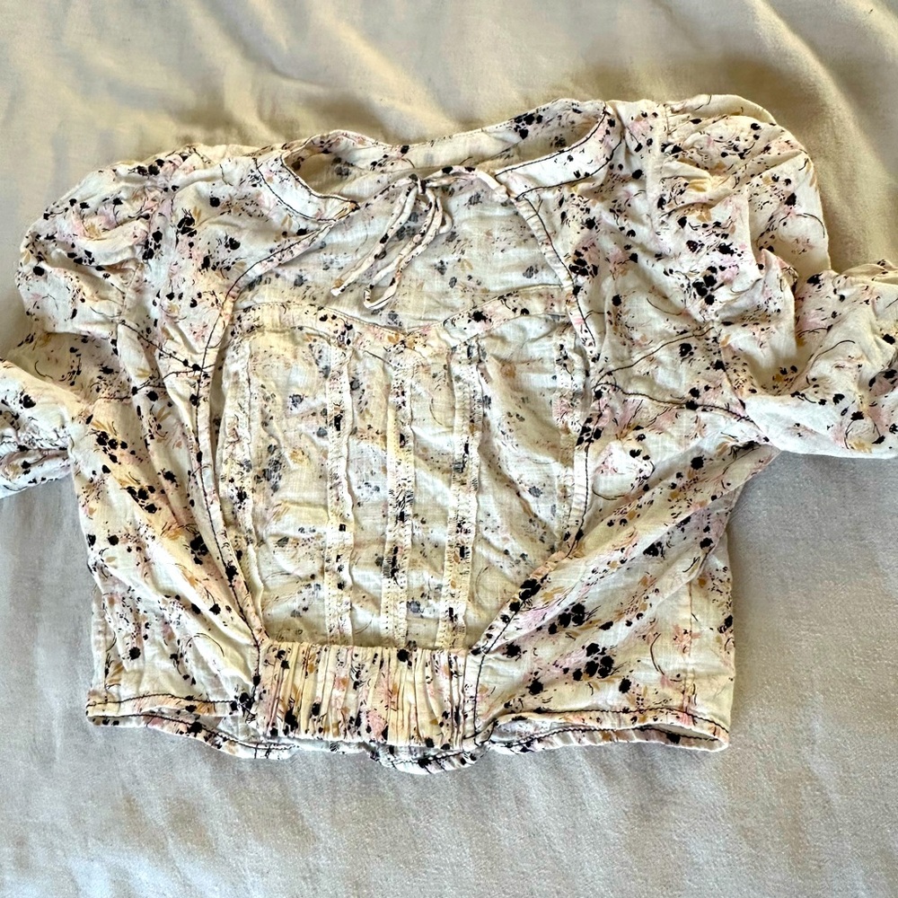Open back cropped blouse